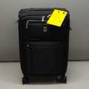 LEVEL8 Carry On Luggage Airline Approved with Compartment, Softside Expandable Rolling Suitcase with Spinner Wheels, Black, Carry-On 20-Inch