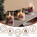 Eywamage Christmas Glass Flameless Candles with Remote, Flickering LED Pillar Candles Holiday Table Decor Gift Set of 3 (Red Truck)