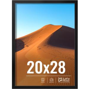 LaVie Home 20x28 Picture Frame for Wall Display, 20x28 Black Picture Frame with HD Plexiglas, 20 x 28 Poster Frame 1 Pack, Display Frame for Vertical or Horizontal, Classic Collection