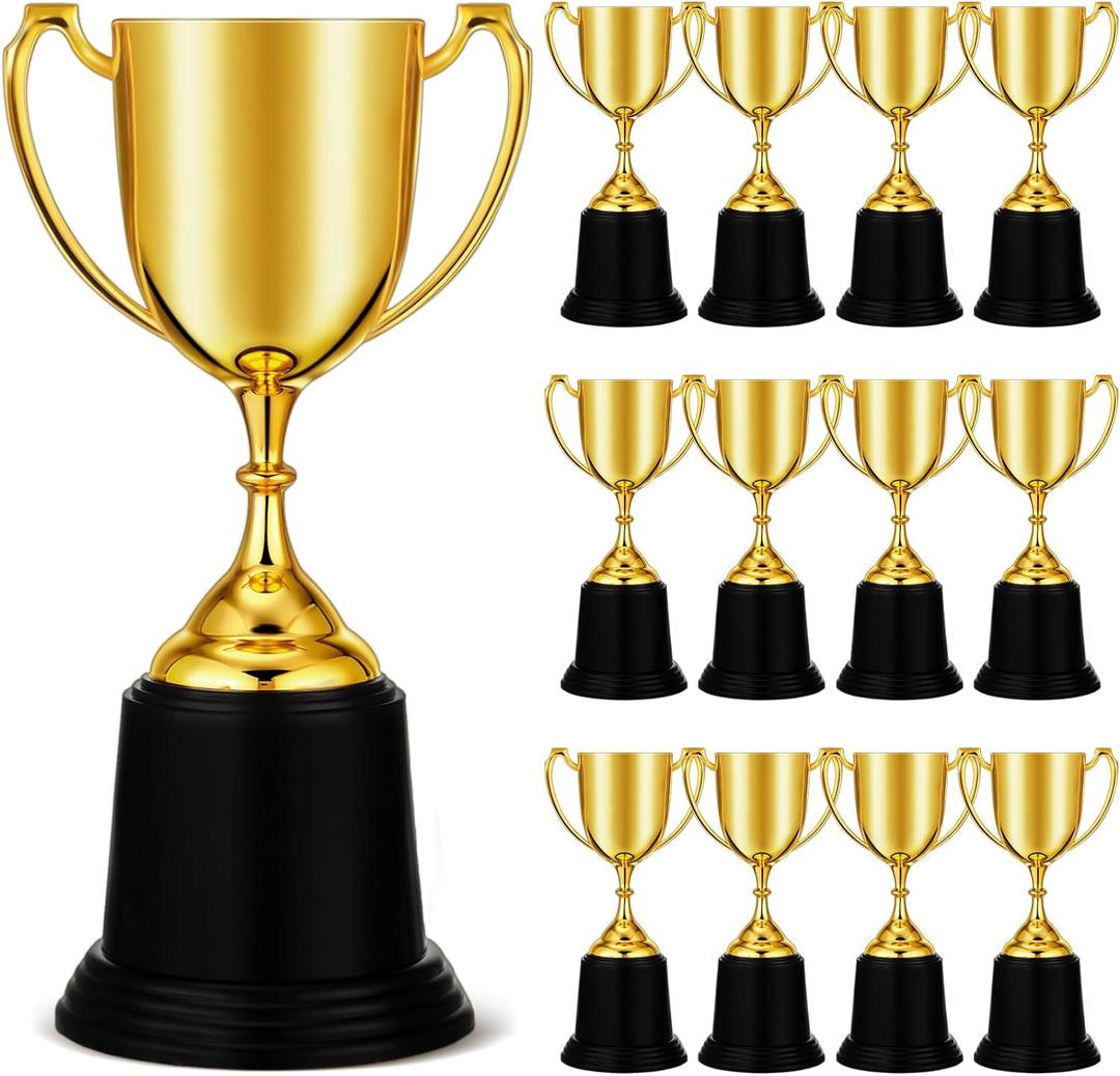 Ecation 9 Inch Gold Trophy Award Gold Award Cup Employee Coworker Appreciation Gifts Golden Plastic Trophy for Thank You Teacher Nurse Volunteer Men Women Rewards Party, 9 Inches/ 22 cm