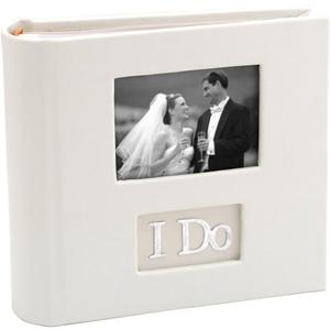 Malden International Designs I Do With Photo Opening Cover & Memo Space Photo Album, 1-Up, 100-4x6, White