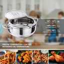 Kerilyn Deep Fryer Pot, 11 Inch/4.2 L Janpanese Style Tempura Frying Pot with Lid, 304 Stainless Steel with Temperature Control and Oil Drip Drainer Rack, for Kitchen French Fries, Chicken etc