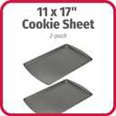 GoodCook Everday Nonstick Carbon Steel 17 x 11-Inch Baking Sheet Set, 2 Pack Medium Sized Cooking Pans, Bakeware Set, Cookie Sheets for Baking, Oven Pan Set