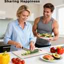 Tempered Glass Cutting Board Set, Large 12x16 Glass Cutting Board for Kitchen with 4 Non-Slip Feet, Heat & Shatter Resistant, Dishwasher Safe, Includes Bonus Sponge & Cloth,Perfect Kitchen Gift-Beige (Beige-Nano Etched Finish)