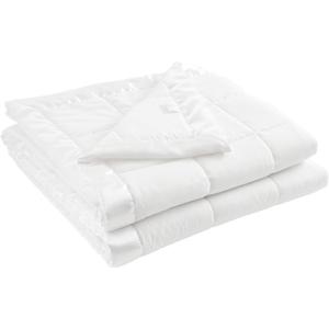 Madison Park Windom Down Alternative Blanket, Premium 3M Scotchgard Moisture Wicking Treatment, Lightweight and Soft Bed Cover For All Season, Satin Trim, White Full/Queen