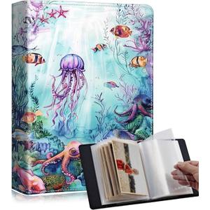 RMJKXQZG Cute 4x6 photo albums 60 Pockets 120 Photos with Strong Elastic Band, Acid-free, Moisture-proof and Dust-proof for Photo Albums 4x6 Pictures for Baby Women, Underwater World