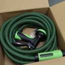 NON-EXPANDABLE Garden Hose 25ft x5/8'', Heavy Duty Flexible Water Hose with 10-Function Sprayer, Lightweight, Leak Proof, Durable Fabric Skin, Pressure Resistant for Yard, Outdoor