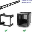 1U Hinged D-Series 12 Connectors Punch-Out Component Panel for 19 inches Sound, AV, Computer -Equipment Racks- Patch Panel Compatible with XLR, HDMI (1U12D)