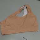 Sykooria Womens One Shoulder Sports Bras Workout Left Strap Yoga Bras Cute Medium Support Crop Tops (Ambient Blush)