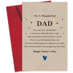 11 x Fathers Day Card - Poem Father Day Cards - Dad Greeting Cards For Birthday - Special Fathers Day Card