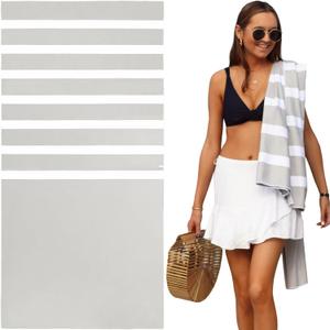 Microfiber Beach Towel - Quick Dry, Sand Free - Compact and Lightweight for Travel - Recycled Materials - Travel Bag Included - Large Microfiber Towel (63x31.5in Marble Sand)