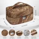Makeup Bag, Portable Cosmetic Bag, Large Capacity Travel Makeup Case Organizer,Stylish Denim-Look Toiletry Bag for Women Girls With Handle and Removable Pouch (EXP 12/30/32)