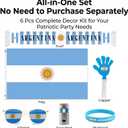 Argentina Soccer Fan Cheering Kit, 6 Pcs Patriotic Game Day Accessories. | Patriotic soccer cheering kit, fan accessories for game day, tailgate & watch party.
