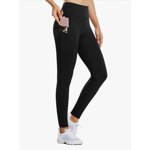 baleaf Women's Fleece Lined Leggings Water Resistant Thermal Winter Warm Tights High Waisted with Pockets Running Gear M