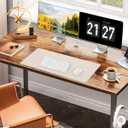 Desk Pad Mat 23.6"x13.7" - Waterproof Mouse Pad & Desk Protector, Non-Slip PU Leather for Gaming Keyboard/Mouse, Stitched Edge XL Office Desk Pad with Ergonomic Support(Beige) (24" x 14")