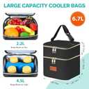 PIIOSER Baby Bottle Cooler Bag with Ice Pack, Fits 4 Baby Bottles Up to 5 Ounce, Portable Insulated Breastmilk Cooler Travel Bag with Handle Buckle for Nursing & Working Mom Daycare (Black-XS)