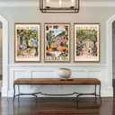 SYWENNOI Triptych, Italian Landscape Framed Cnavas Wall Art, 24x36 in each