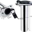 Hoffen 2Pcs Boat Stainless Steel Fishing Rod Holder Flush Mount 15/30/90 Degree with PVC Cap,Inner Tube and Gasket
