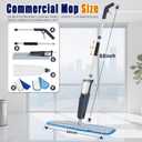 24" Dry mops for Floor Cleaning, Microfiber mop Spray System, Commercial Heavy-Duty Wet mops with 28oz Big Tank, 2 Washable Pads (Commercial Blue, 24inch-1Pack)