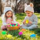 24 PCS Prefilled Easter Eggs with Mini Plush Animals Toys Easter Basket Stuffers/Fillers for Kids Toddlers Plastic Easter Eggs Stuffed Animals Gifts Eggs for Easter Egg Hunt Prizes, Party Favor
