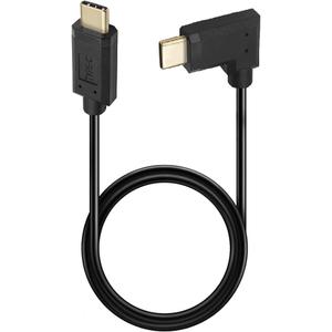 2 Feet 3A & 10Gbps USB 3.1 Type C Cable, Straight Male to Left & Right Angle Male USB C 4K@60Hz AV Monitor Cord, Sync Charging & Data Transferring High Speed Cable