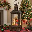 Santa Claus Fireplace Musical Snow Globe,Automatic Snowfall & Fireplace Flame Music Box,Christmas Home Decoration,Ideal Gifts for Family, Girlfriend, Friends,Plays 8 Classic Christmas Tunes