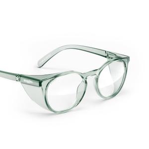 Stoggles Round Z87.1 Certified Polycarbonate Safety Glasses, Scratch & Shatter-Proof, Blue-Light & UV Blocking Lens, Top & Side Shields, Anti-Fog Dip Coated, Durable, Protective & Stylish Eyewear (Medium, Moss)