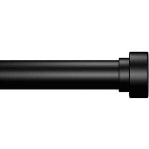 Joydeco Curtain Rods for Windows 16 to 120 inches Adjustable Decorative Window single rod with Aluminium Finials(16" to 120",1PCS,Black)