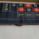 18" Wooden Roulette Wheel Set with 47.2 * 23.6” Roulette Tablecloth 100pcs Poker Chips Roulette Win Marker Dual Balls Casino Game Sets Smooth Rotation Roulette Wheel for Family & Party Fun