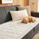 Fixwal Waterproof Flannel Dog Couch Cover, 27.6" x 70.9", White | Integrated TPU Barrier, Non-Slip Backing, Machine Washable, Pet Friendly, Easy Clean Pet Hair, Soft Sofa Cushion Protector