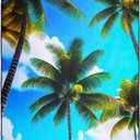 Tropical Coconut Trees Beach Towel Oversized 36" x 72", Thin Lightweight Sand Free Quick Dry Microfiber Towel for Swimming Pool Cruise Camping Travel