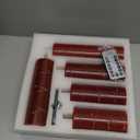 Da by Red Flameless Candles with String Lights, Battery Operated Candles with Remote Control and Timer,Flickering LED Pillar Candles for Home Dcor,Real Wax,5 Pack -Red