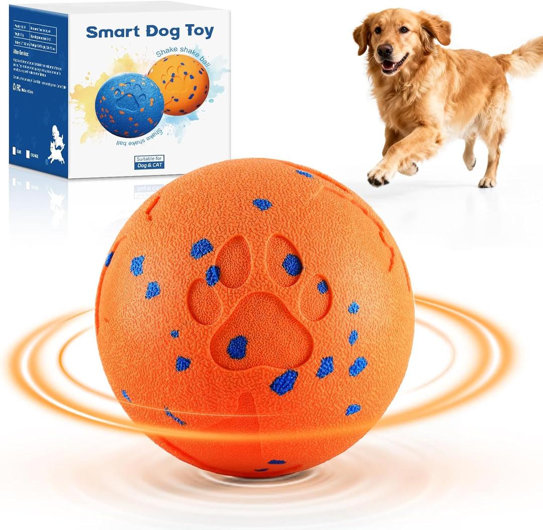 Smart Interactive Dog Toy, Automatic Moving Rotating, Bouncing Chew Toys, E-TPU Material, IPX7 Waterproof Active Rolling Ball Dog Toys for Medium Large Dog, Keeps them Busy and Entertained (Orange)