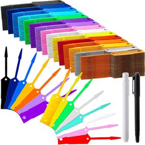 Lewtemi 1500 Pieces Self Lock Arrow ID Key Tags Car Parts Tags Key Ring Repair Labels for Office Automotive Shop Supplies(4 1/2'' x 3/4", Mixed Colors)