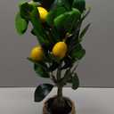 Artificial Potted Plants 17.3 inches Small Fake Lemon Tree Artificial Lemons Citrus Tree with Woven Pot Faux Plants Indoor Lemon Decorations for Home,Office, Living Room Table, Desk