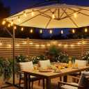 Brightown 52FT Solar String Lights Outdoor Waterproof, Patio Lights with Remote and 15+1 LED Shatterproof Bulbs, Dimmable & Timable, 3 Light Modes, Solar Lights Outdoor for Yard Garden Camping Party