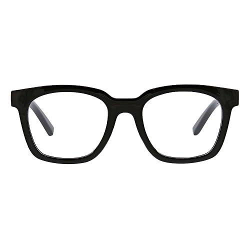 Peepers By PeeperSpecs Womens To The Max Soft Square Progressive Blue Light Blocking Glasses Black, +1.50 + 1.5