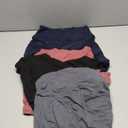 FULLSOFT 4 Pack Biker Shorts for Women with Pockets  5" High Waisted Tummy Control Workout Yoga Running Gym Tennis Shorts (Small-Medium, 01-4 Pack Black/Navy Blue/Grey/Pink)