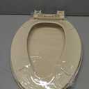 HIGHCRAFT Premium Elongated Toilet Seat with Slow-Close Design, Adjustable Hinges & Quick Removal Mechanism - Molded Plastic Toilet Seat - Fits Standard Elongated Toilets - Oval Seat in Bone/Beige