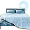 Continental Bedding Arctic Dreams Blue Cooling Comforter Duvet Breathable & Soft Polyester/Nylon Fabric - California King Size 108 Inch x 96 Inch