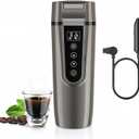 Car Electric Kettle for Travel : FVPE 12V/24V Small Electric Water Kettle, Multi-Temp Control 400 mL Portable Car Water Boiler for Brewing Coffee Tea,LCD Display 304 Stainless Steel Truck Heating Cup (Grey)