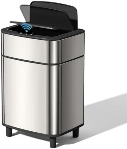 TODAYGO Bathroom Trash Can Automatic Touchless 2.7-Gallon Slim Waste Bin，Stainless Steel & Dog Proof Design for Bedroom, Office,and Living Room