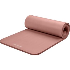 Retrospec Solana Yoga Mat 1" Thick With Nylon Carry Strap for Men & Women - Non Slip Exercise Mat for Home Yoga, Pilates, Stretching, Floor & Fitness Workouts (Rose)