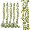 6 Pack 5.57ft Artificial Greenery Garland, Willow Leaf Garland for Room Decor, Garlands for Decoration, Fake Vines Hanging Plants for Home Bedroom Garden Wall Wedding Decor-043