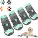 SlowTon Dog Shoes for Large Small Medium Dogs - Breathable Dog Boots for Summer Hot Pavement, Paw Protector for Outdoor Walking Winter Snow, Anti-Slip Rubber Dog Booties for Hard Floor (W, 1)