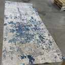 Abstract Living Room Area Rug, 9x12 Large Soft Washable Rug Non-Slip Non-Shedding Low-Pile Indoor Floor Accent Carpet for Bedroom Dining Room Nursery Home Office (Grey Blue,9'x12')