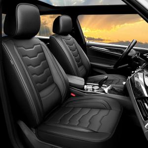 Fit Camry Seat Covers, Premium Leather Car Seat Covers for Toyota Camry 2012-2024 2025, Breathable,Waterproof, and Scratch-Resistant, Custom Fit with Lumbar Support (Full Set,Black)