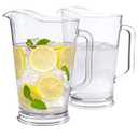 US Acrylic 64oz Bistro Clear Pitcher | Set of 2 Beer Pitchers | Reusable, BPA-free, Made in the USA, Indoor and Outdoor Pitcher Set for Water, Lemonade, Juice, Soda Pop, and Beer