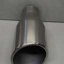 LCGP 4" inlet Diesle Exhaust Tip, 6" outlet, 12" Long Truck Tailtip, Rolled Angel Design, Polished Finished (4x6"x12")
