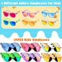 Kids Sunglasses Bulk Party Favors, 12/24 Pack Boys Girls Sunglasses for Kids Age 3-8 with UV 400 Protection